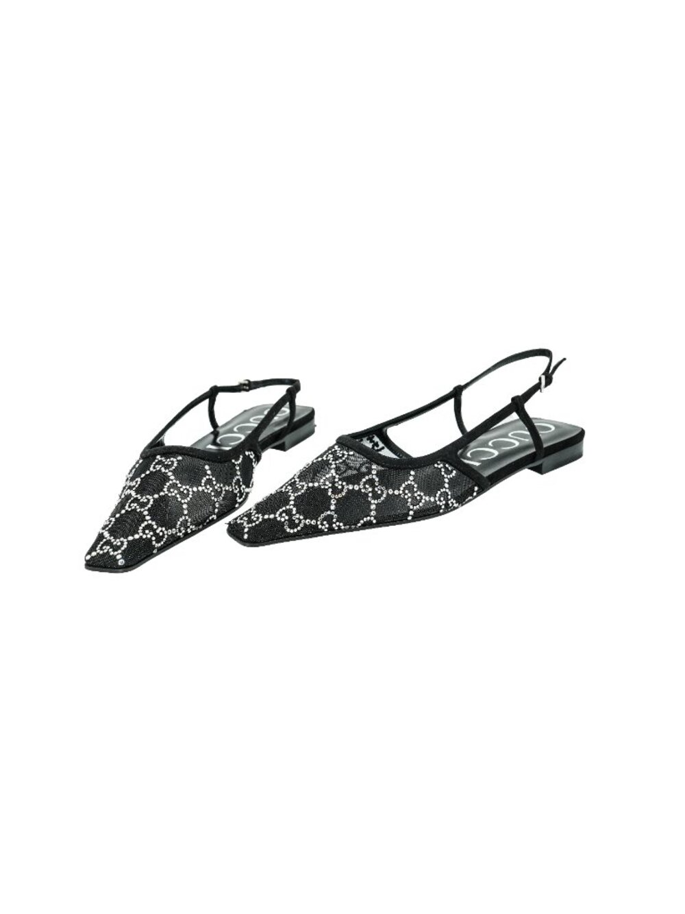 Gucci Crystal GG Mesh Slingback Pumps - Picture 2 of 10